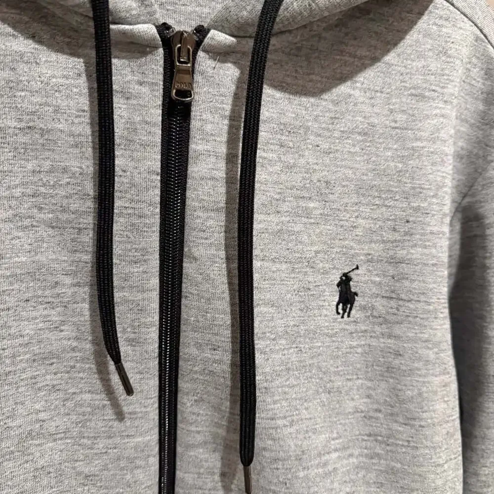 Polo Ralph Lauren Double-Knit Full-Zip Hoodie Size S Gray